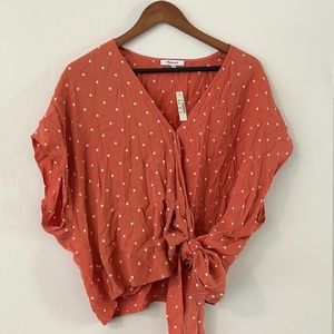 Polka-Dot Wrap Top